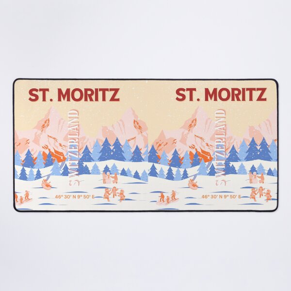 Item preview, St. Moritz Travel Art, Switzerland Travel Art, Retro designed and sold by Magic Love Art Print.