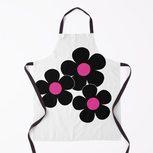 Item preview, 60's Flower Power Pop Flowers Black and White Pink Centers designed and sold by MellowCat.