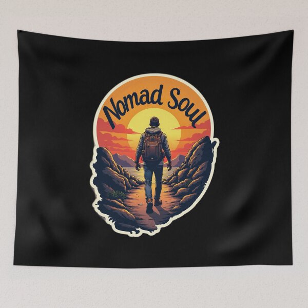 Item preview, Hikers in the evening sun: pure love of freedom designed and sold by ArtCreator2023.