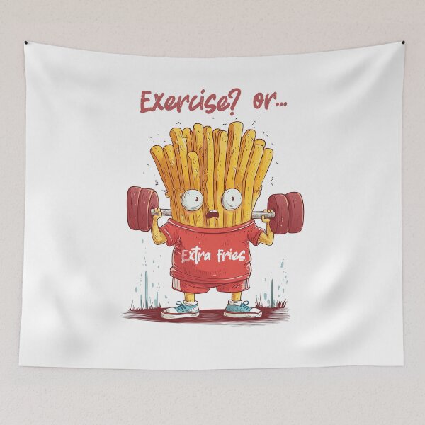 Item preview, Execise? Oh, extra fries! designed and sold by Kunai art.