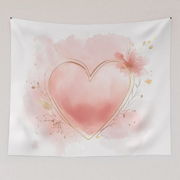 Item preview, Soft Watercolor Heart with Golden Touch designed and sold by Desireehaz.