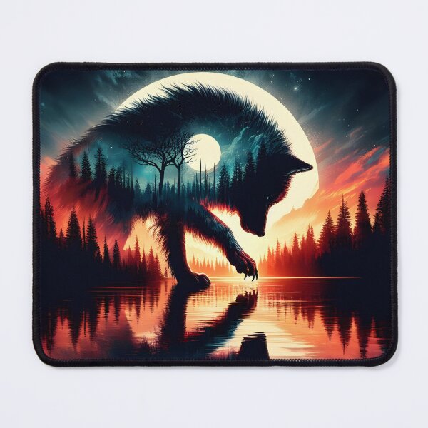 Item preview, Double Exposure Wolf Reflection, Ai Generated Art  designed and sold by ACC .