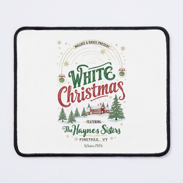 Item preview, White Christmas Retro: The Haynes Sisters at Pinetree, VT Winter 1954 - Vintage Christmas Design - Retro - Dark Green, Red and Gold Color - For T-Shirt, Hoodie, Mug - Gift designed and sold by MUGpro.