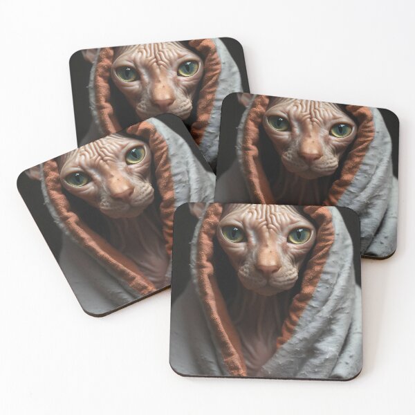 Item preview, Majestic Sphynx Cat Wrapped in Cozy Blanket designed and sold by anytka.