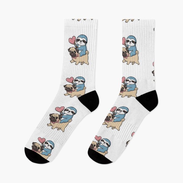 Item preview, Cute Sloth and Pug Friendship for Valentines Day designed and sold by Laugh-Lines.