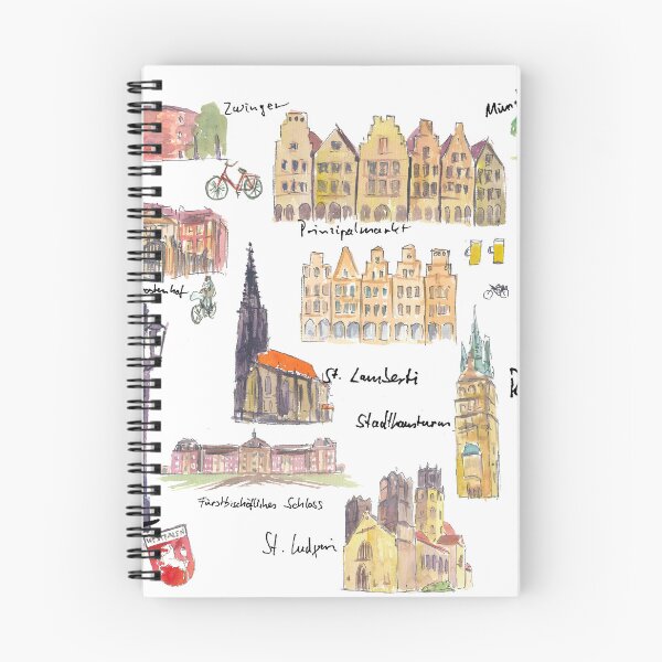 Item preview, Münster Germany Illustrations with Travel Plans Highlights and Memories designed and sold by artshop77.