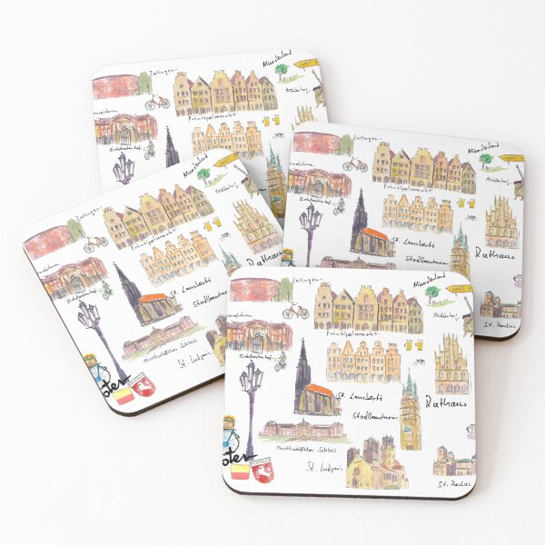 Item preview, Münster Germany Illustrations with Travel Plans Highlights and Memories designed and sold by artshop77.