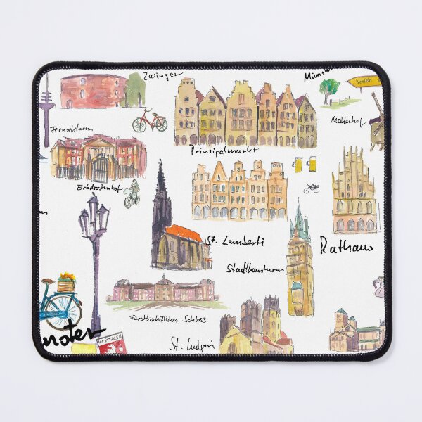 Item preview, Münster Germany Illustrations with Travel Plans Highlights and Memories designed and sold by artshop77.