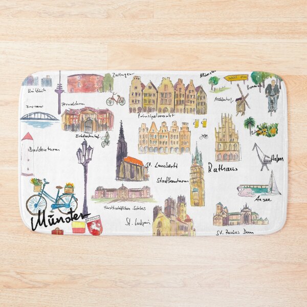 Item preview, Münster Germany Illustrations with Travel Plans Highlights and Memories designed and sold by artshop77.