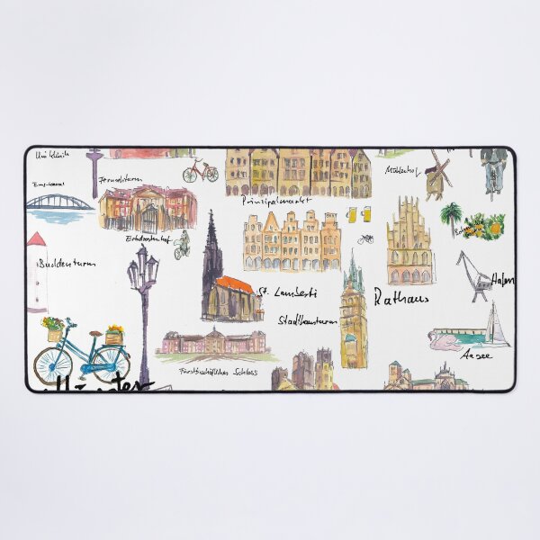 Item preview, Münster Germany Illustrations with Travel Plans Highlights and Memories designed and sold by artshop77.