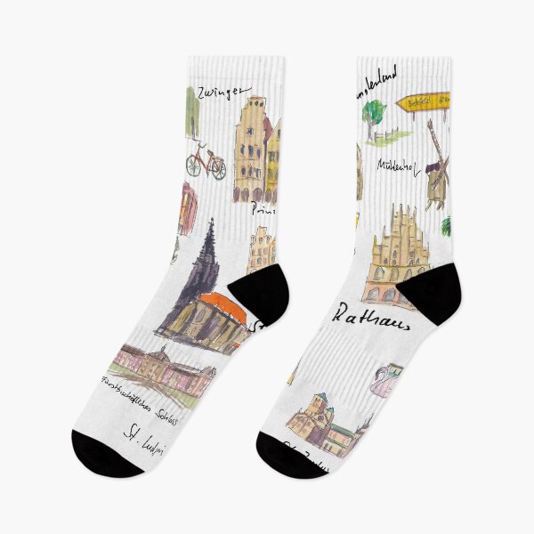 Item preview, Münster Germany Illustrations with Travel Plans Highlights and Memories designed and sold by artshop77.