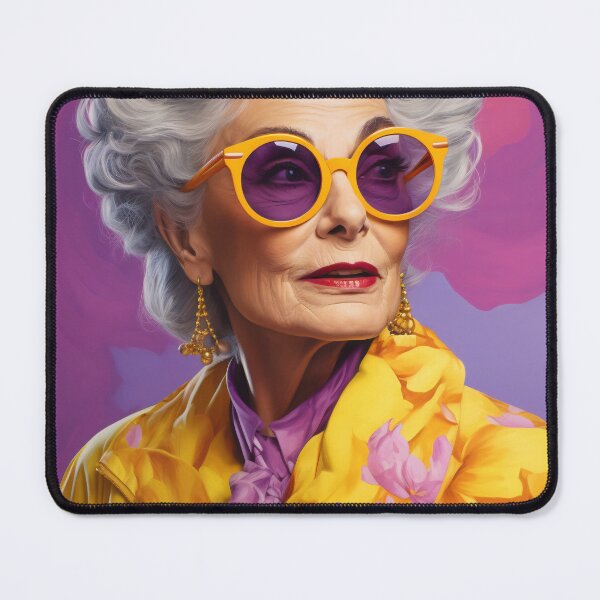 Item preview, Elegant Senior Woman in Yellow and Purple designed and sold by anytka.