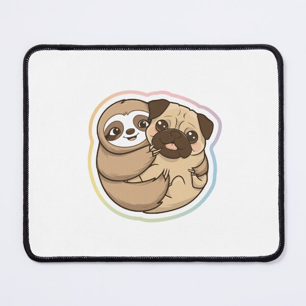 Item preview, Cute Sloth and Pug Friendship for Valentines Day designed and sold by Laugh-Lines.