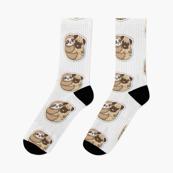 Item preview, Cute Sloth and Pug Friendship for Valentines Day designed and sold by Laugh-Lines.