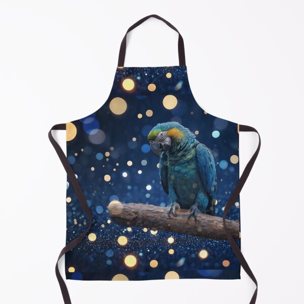 Item preview, Regal Blue: Blue Macaw On Blue And Gold Bokeh designed and sold by A-Work-Of-Art.