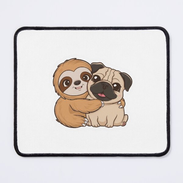 Item preview, Cute Sloth and Pug Friendship for Valentines Day designed and sold by Laugh-Lines.