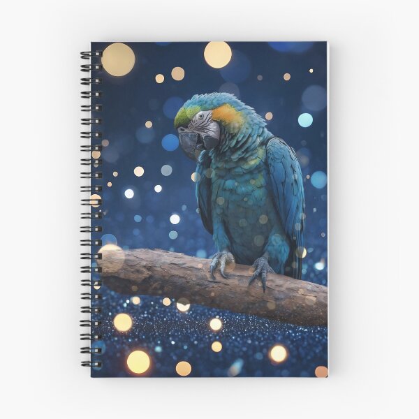 Item preview, Regal Blue: Blue Macaw On Blue And Gold Bokeh designed and sold by A-Work-Of-Art.
