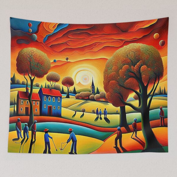 Item preview, Golf at sunset designed and sold by George Hutton Hunter.