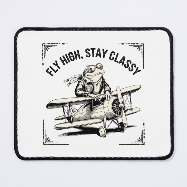 Item preview, Fly High, Stay Classy - Frog Aviator designed and sold by OldSchoolRetro.