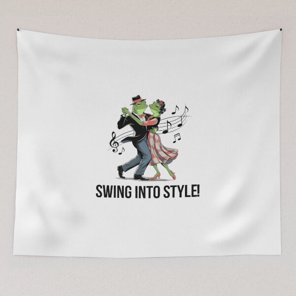 Item preview, Swing into Style - Dancing Frogs designed and sold by OldSchoolRetro.