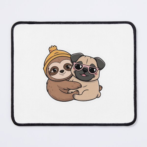 Item preview, Cute Sloth and Pug Friendship for Valentines Day designed and sold by Laugh-Lines.