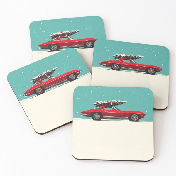 Item preview, Vintage 1963 Chevrolet Corvette Christmas Tree illustration designed and sold by blackdogshop.