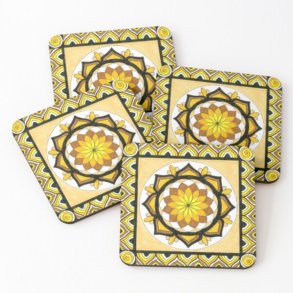 Item preview, Sacred Geometry Art Tile (Yellow) designed and sold by candorbysara.