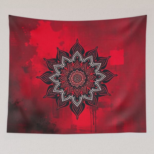 Item preview, A RED AND BLACK MANDALA designed and sold by zupedesign.