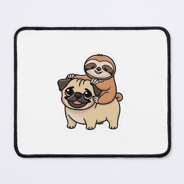 Item preview, Cute Sloth and Pug Friendship for Valentines Day designed and sold by Laugh-Lines.