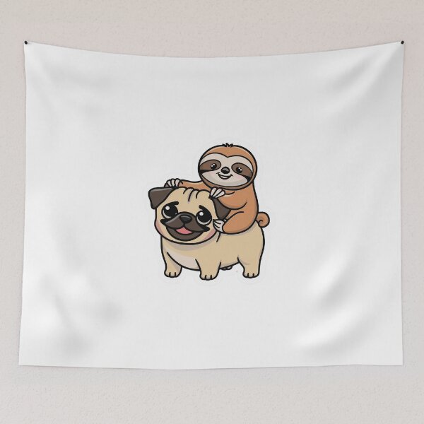Item preview, Cute Sloth and Pug Friendship for Valentines Day designed and sold by Laugh-Lines.