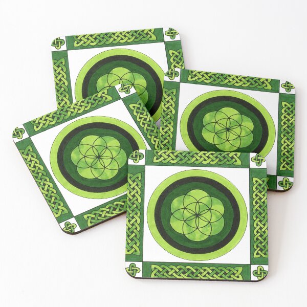 Item preview, Sacred Geometry Art Tile (Green Torus) designed and sold by candorbysara.