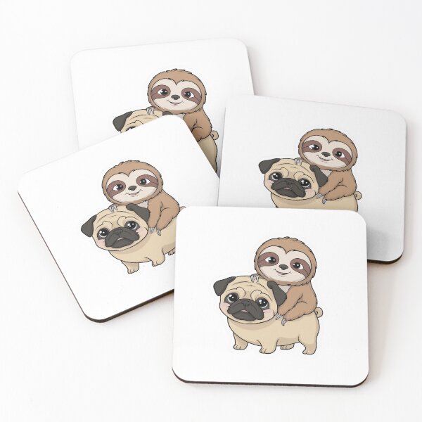 Item preview, Cute Sloth and Pug Friendship for Valentines Day designed and sold by Laugh-Lines.
