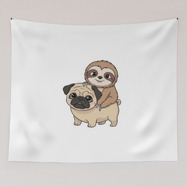 Item preview, Cute Sloth and Pug Friendship for Valentines Day designed and sold by Laugh-Lines.