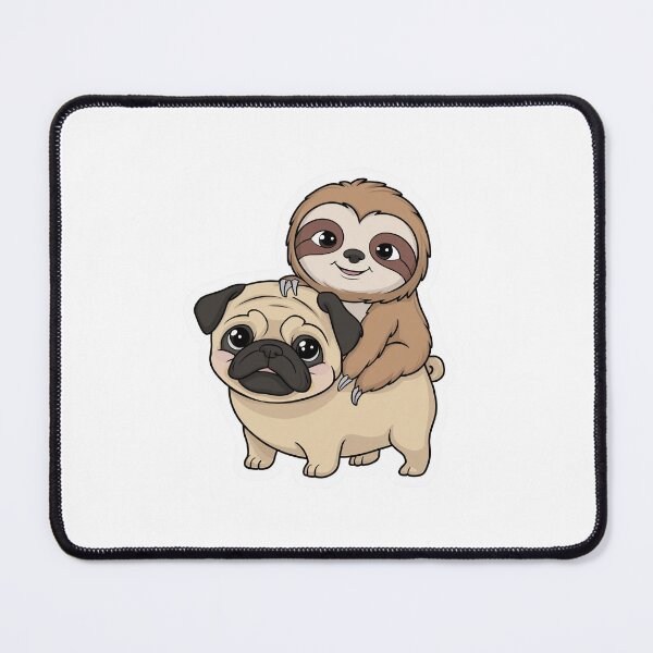 Item preview, Cute Sloth and Pug Friendship for Valentines Day designed and sold by Laugh-Lines.