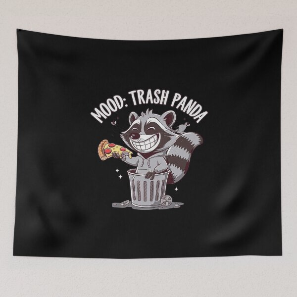 Item preview, Trash Panda Mood - Funny Raccoon Illustration with Pizza Slice designed and sold by love3617.