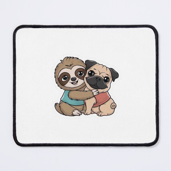 Item preview, Cute Sloth and Pug Friendship for Valentines Day designed and sold by Laugh-Lines.