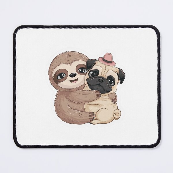Item preview, Cute Sloth and Pug Friendship for Valentines Day designed and sold by Laugh-Lines.