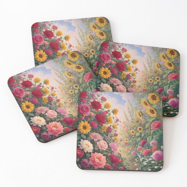 Item preview, Flower Garden beautiful expressionist art nouveau vintage art designed and sold by Vintage Designs +.