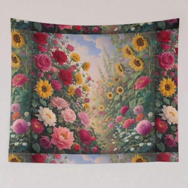 Item preview, Flower Garden beautiful expressionist art nouveau vintage art designed and sold by Vintage Designs +.