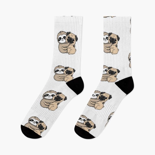 Item preview, Cute Sloth and Pug Friendship for Valentines Day designed and sold by Laugh-Lines.