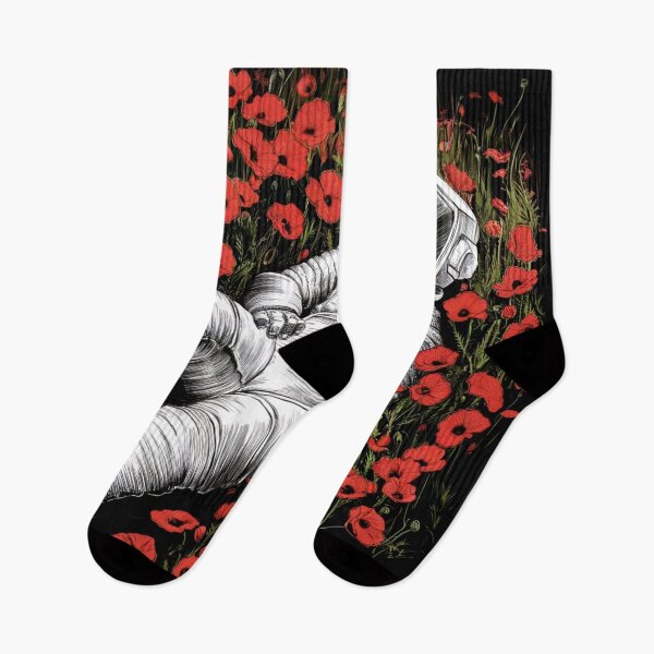 Item preview, Astronaut in Poppies - Surreal Space Garden designed and sold by WildStroke.