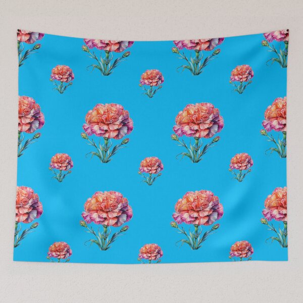Item preview, Winter Wishes January Birth Flower Carnation: A vibrant pattern featuring carnations of all colors, celebrating the arrival of January with joyful blooms. designed and sold by Grang Art Artistic Designs.
