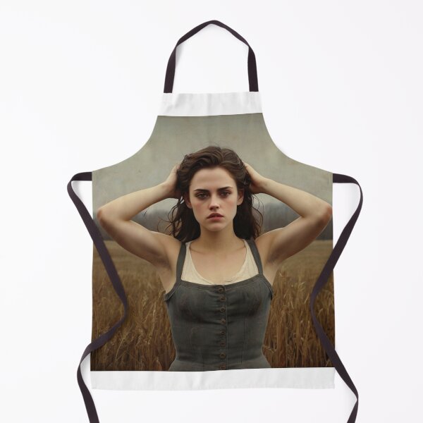 Item preview, Autumnal fall seasonal art of a beautiful woman standing in a corn field after Bougereau designed and sold by Vintage Designs +.