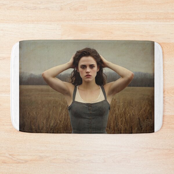 Item preview,  Autumnal fall seasonal art of a beautiful woman standing in a corn field after Bougereau designed and sold by Vintage Designs +.