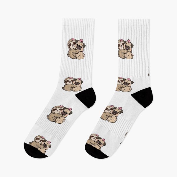 Item preview, Cute Sloth and Pug Friendship for Valentines Day designed and sold by Laugh-Lines.