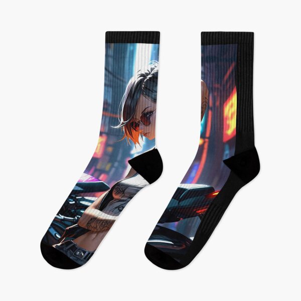 Item preview, Cool Anime Manga Cyber Punk Girl with tattoos and Neon Lights designed and sold by Vintage Designs +.