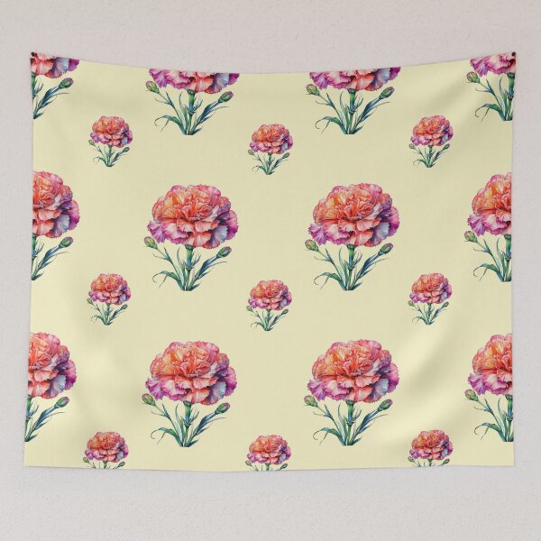 Item preview, January Carnation Carnival Birth Flower: A vibrant pattern featuring carnations of all colors, celebrating the arrival of January with joyful blooms. designed and sold by Grang Art Artistic Designs.
