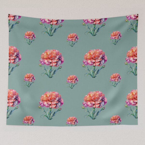 Item preview, January Winter Bloom Birth Flower Carnation: A vibrant pattern featuring carnations of all colors, celebrating the arrival of January with joyful blooms. designed and sold by Grang Art Artistic Designs.