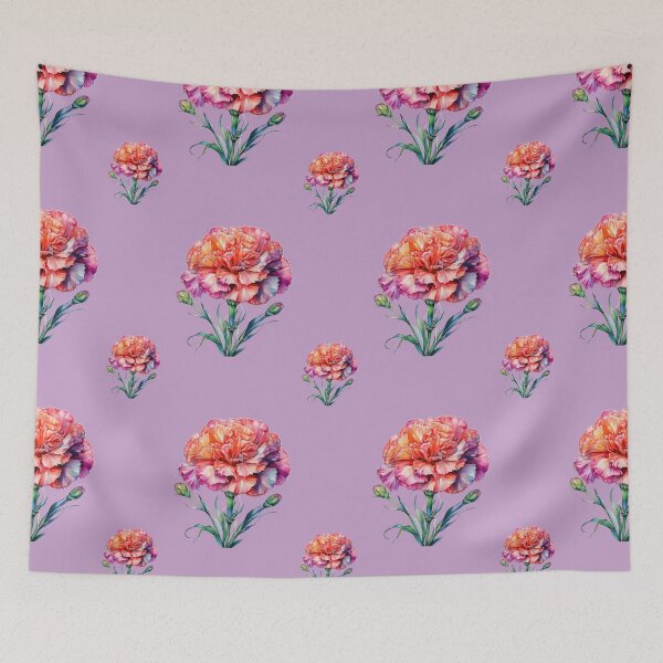 Item preview, January Birth Flower Carnation January Jewel: A vibrant pattern featuring carnations of all colors, celebrating the arrival of January with joyful blooms. designed and sold by Grang Art Artistic Designs.
