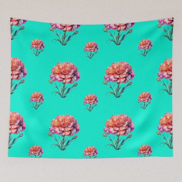 Item preview, January Birth Flower Carnation Floral Winter Bloom: A vibrant pattern featuring carnations of all colors, celebrating the arrival of January with joyful blooms. designed and sold by Grang Art Artistic Designs.